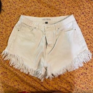 Wild Fable Target White Jean Shorts Cut Off Size 14